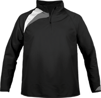 Sudadera Deporte CapuchaTricolor Cremallera 3/4 