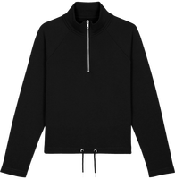 Sudadera Mujer en algodón orgánico- Cremallera 3/4 y Cordón-STELLA TRACKER