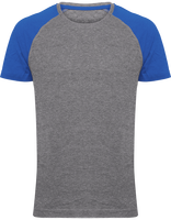 Camiseta bicolor Triblend de deporte de manga corta para adultos