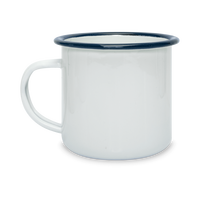 Tasse émaillée à rebord coloré