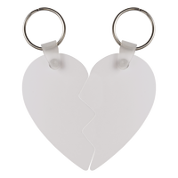 Porte-clés en aluminium Cœur 2 pièces