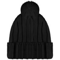Bonnet court à revers avec pompon bicolore